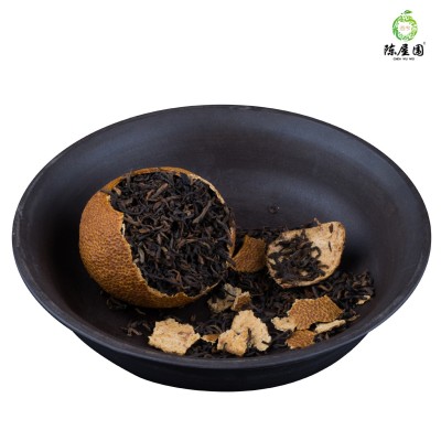 陈屋围陈皮普洱柑普茶袋装深吕圈枝大红柑勐海熟普批发500g  2包图5