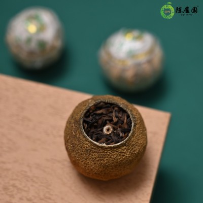 陈屋围陈皮普洱柑普茶袋装深吕圈枝大红柑勐海熟普批发500g  2包图4