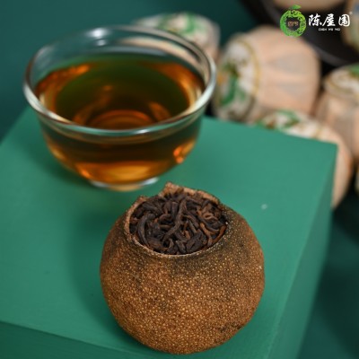 陈屋围陈皮普洱柑普茶袋装深吕圈枝大红柑勐海熟普批发500g  2包图3