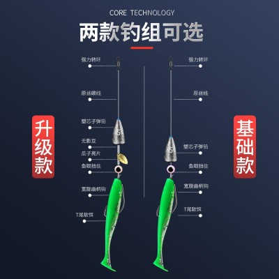德州钓组套装 绑好的路亚成品线组曲柄钩瓜子亮片子弹铅坠组合  1套图2