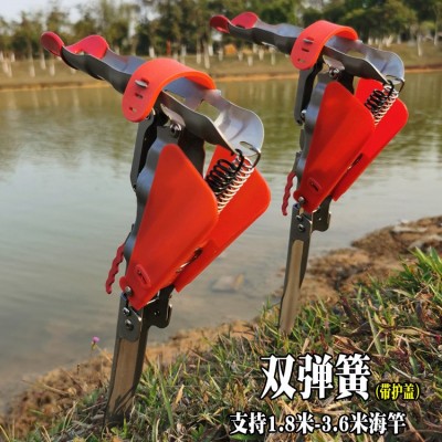 专利产品猎途自动钓鱼竿海竿支架海杆抛竿地插弹簧支架起竿器渔具2个图3