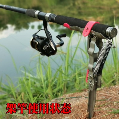 专利产品猎途自动钓鱼竿海竿支架海杆抛竿地插弹簧支架起竿器渔具2个图4