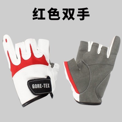 飞磕手套飞鱼漏四指速干防晒防水透气防滑竞技垂钓钓鱼手套  4个图3