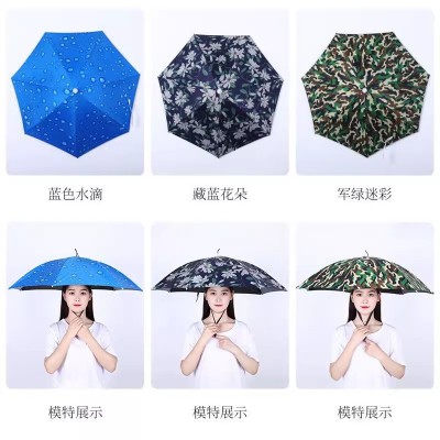 头戴式伞帽三折叠大号防雨防晒两用帽子伞钓鱼伞户外太阳伞摄影伞1把图4