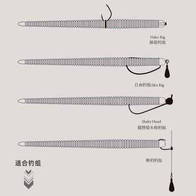 LUREPEAK路亚面条虫软饵蚯蚓倒钓senko无铅黑坑沉水插铅鲈鱼鳜鱼  2包图4