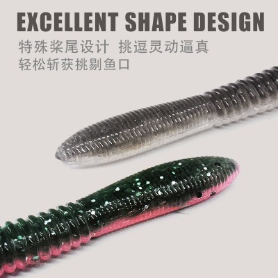 LUREPEAK路亚面条虫软饵蚯蚓倒钓senko无铅黑坑沉水插铅鲈鱼鳜鱼  2包图2