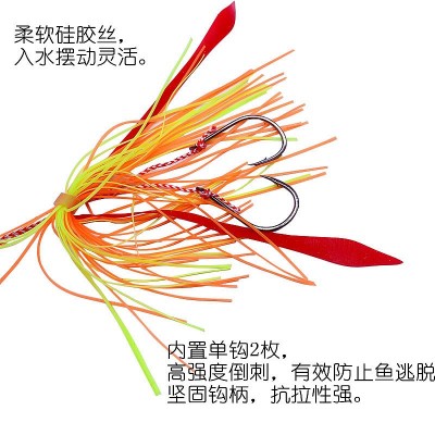 120g炎月鱿鱼头胡须佬 海钓铁板饵铅鱼 船钓炎月硅胶裙路亚饵  2个图2