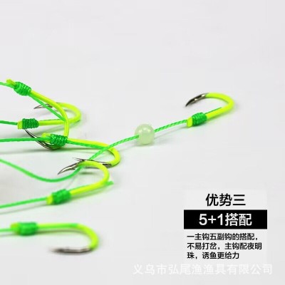 爆炸钩夜光四组盒装伊势尼有倒刺鲢鳙钓组渔具批发  10盒图3