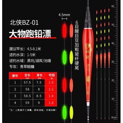大物无铅漂漂自立跑铅日夜两用电子夜光漂豆豆尾加粗硬尾青草鱼漂  2支图3