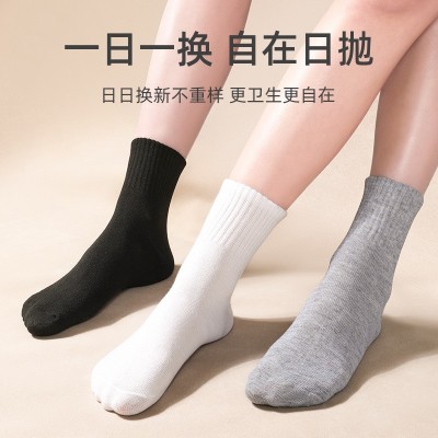 户外旅游男女薄款吸汗短袜中筒袜便携式压缩袜旅行出差一次性袜子3双图4