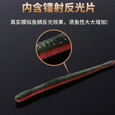 路亚软饵仿生饵面条虫饵高比重假饵中号加腥鱼饵仿真垂钓诱鱼软虫  2袋图4