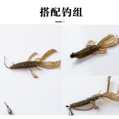 软饵芭蕾虾仿生鱼饵黑鲈鳜鱼野钓黑坑垂钓用品仿真诱饵虾鱼饵假饵  2个图2