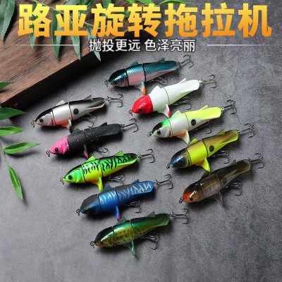 新款三节螺旋桨水面拖拉机硬饵11cm/24g浮水铅笔塑料路亚仿生鱼饵  2个图2