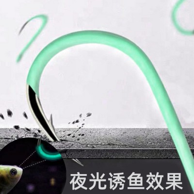 彩蝶日本COLORDEE夜光管付千又三角牙钩尖带圈歪嘴有倒刺金枪鱼钩  2包图2