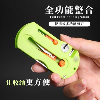 新型多功能钓鱼剪刀台钓工具取勾器子线打结卷铅板磨钩组合套  3个图2
