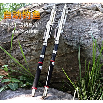 龙抬头自动钓鱼竿 鱼杆弹簧海竿 海杆 自弹式抛竿 鱼竿渔具批发  2个图3