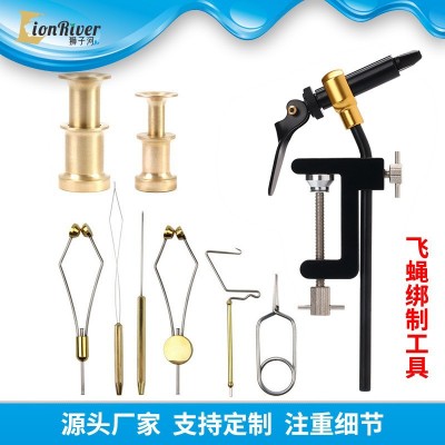 批发铁板路亚钩单钩三本钩毛钩飞蝇绑制工具打结器绕线器墩毛器  10个图2