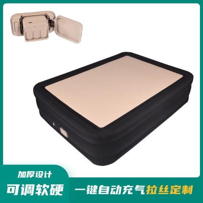 新款三层弹丝充气床一键自动充气拉丝床垫户外露营睡垫双三人气垫500套图3