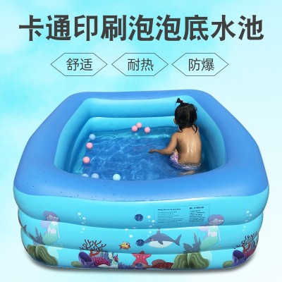 卡通海豚鱼印刷儿童游泳池家用宝宝充气泳池大号成人家庭洗澡池1个图3