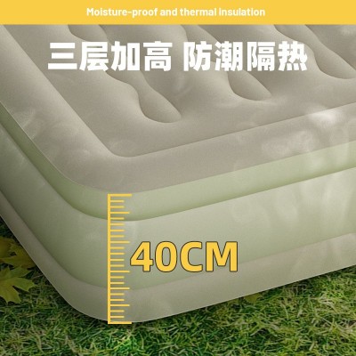 植绒充气双人床垫内置充气泵家用户外露营单人睡垫PVC加厚跨境热2个图3