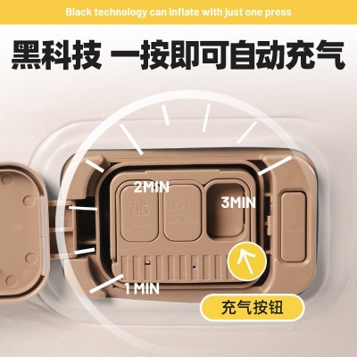 植绒充气双人床垫内置充气泵家用户外露营单人睡垫PVC加厚跨境热2个图2