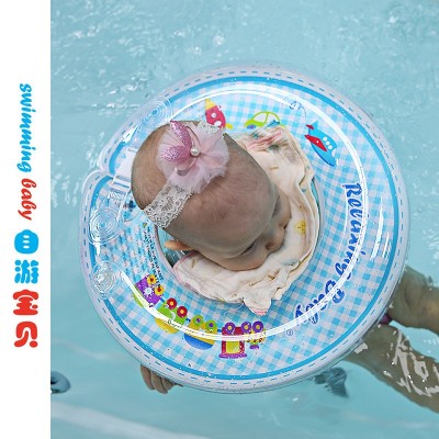 自游宝贝婴儿游泳圈儿童脖圈小黄鸭加厚双气囊环保0-8个月pvc批发3个图3