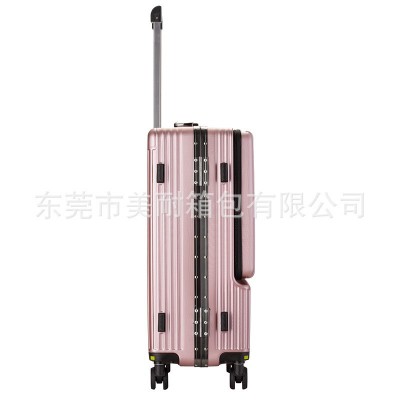 前开盖电脑行李箱女机长商务静音登机拉杆铝框旅行箱男2024寸  2个图4