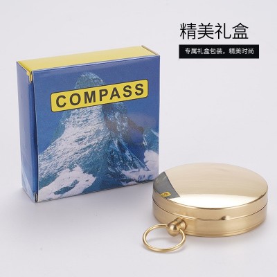 纯铜指北针 G50怀表翻盖指南针户外登山多功能带盖夜光指南针批发  2个图4