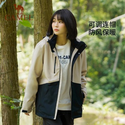 [山系]骆驼冲锋衣男女三合一拼色外套防风防水进藏旅游户外登山服  2件图4