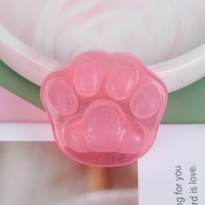 猫爪皂洗脸洗澡面部清洁啫喱香皂水蜜桃香味果冻香皂猫爪手工皂3块图5