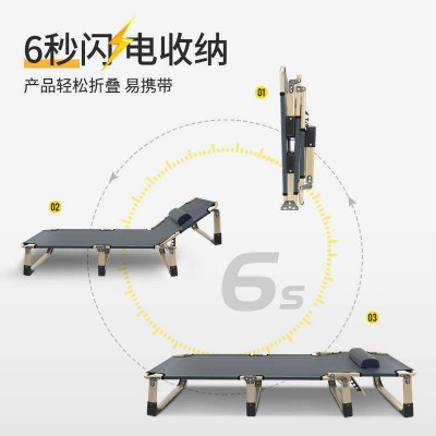 折叠床躺椅单人午休办公室午睡家用简易应急便携行军陪护简便1张图4