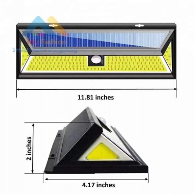 118LED新款180LED太阳能壁灯90LED遥控壁灯118户外强光照明感应灯2个图3