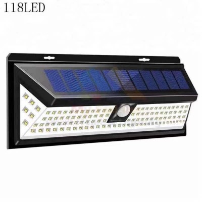 118LED新款180LED太阳能壁灯90LED遥控壁灯118户外强光照明感应灯2个图5