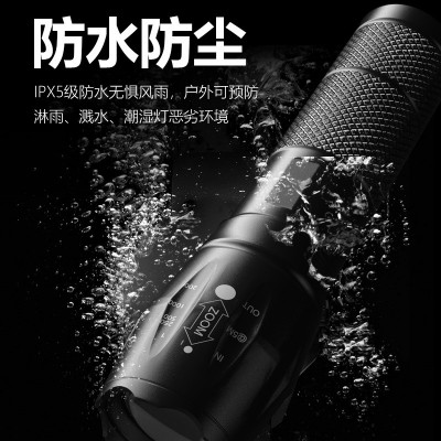 跨境爆款铝合金A300强光手电筒T6灯珠伸缩变焦亚马逊迷你手电筒 2盒图5