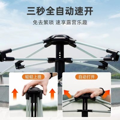 帐篷户外露营帐篷折叠防风防雨防蚊加厚遮阳露营装备双层野外帐篷2顶图2
