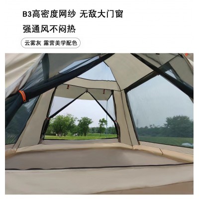 帐篷户外露营帐篷折叠防风防雨防蚊加厚遮阳露营装备双层野外帐篷2顶图4