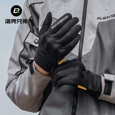 洛克兄弟骑行手套全指摩托车电动车自行车手套长指触屏男女春秋季  2双图4
