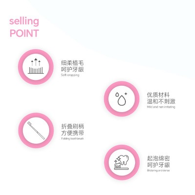成人软毛牙刷彩虹型小头牙刷便携可折叠出差旅行厂家直销可代发  2件图5