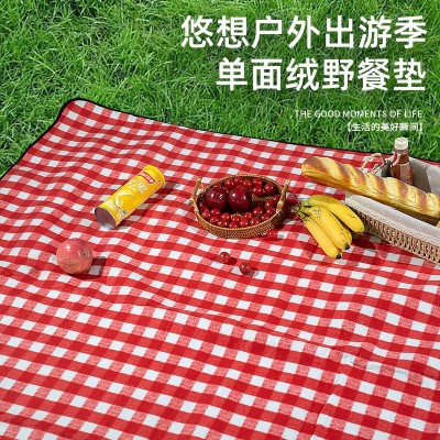 现货野餐垫网红格子加厚加大绒面野营垫户外便携郊游折叠沙滩垫2件图4