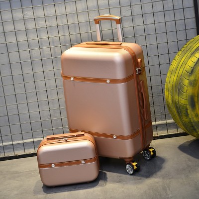 源头厂家复古拉杆箱abs行李箱定logo万向轮旅行箱20寸登机箱  2个图2