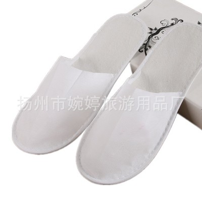 酒店一次性拖鞋宾馆白板无纺布点塑底点珠客房待客一次性EVA拖鞋800双图5