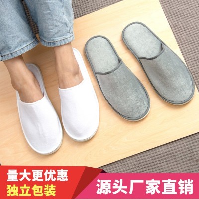 五星级酒店一次性拖鞋民宿宾馆加厚珊瑚绒拖鞋家用待客美容院批发10双图2