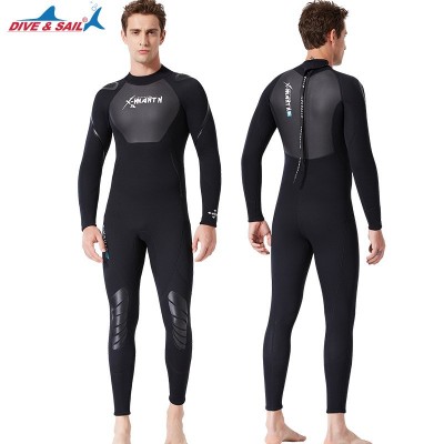 DIVE&SAIL新款3mm潜水服男连体保暖潜水衣女长袖防寒浮潜冬泳衣裤  2件图2