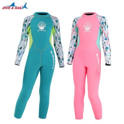 新款儿童潜水服2.5MM连体保暖冬泳衣女童长袖防寒浮潜冲浪水母衣  2件图5