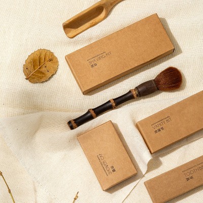 酒店一次性用品洗漱套装民宿客栈宾馆牛皮纸卡盒牙刷厂家批发LOGO100套图3