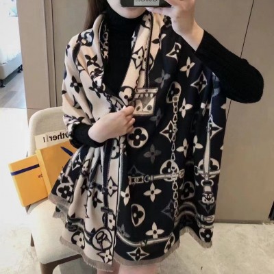 秋冬季字母围巾女百搭韩版直播仿羊绒双面经典时尚网红披肩  2条图4