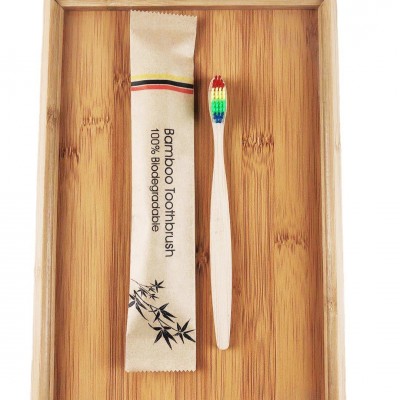 纯天然竹子牙刷软毛环保竹牙刷平板竹制牙刷可降解牛皮纸包装套装10套图5