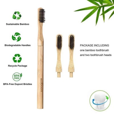 跨境可换头竹牙刷拼接竹牙刷竹木牙刷可以降解竹子可替换头竹牙刷1000支图4