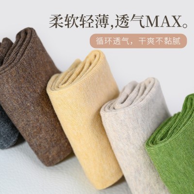 秋冬女士中筒袜纯棉抗菌防臭袜透气冬季加厚无骨袜女运动棉袜批发  1双图5