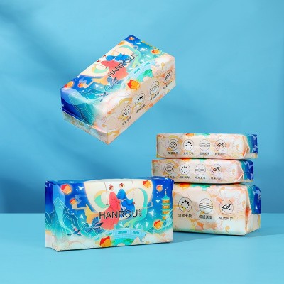 一次性洗脸巾批发国潮风抽取式纯棉加厚洁面巾化妆棉珍珠纹棉柔巾  3包图3